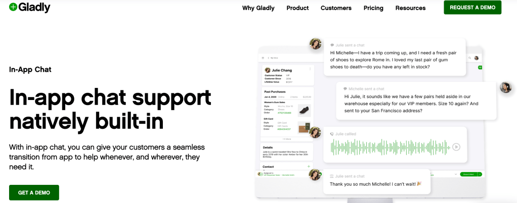 Learning about in app chat support